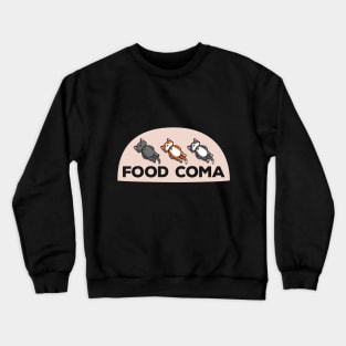 Sleepy Cartoon Cats in the Food Coma - version for the dark bg Crewneck Sweatshirt